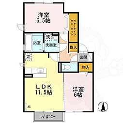 エスポワールE 2LDKの間取図画像