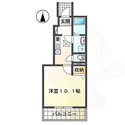 ラ　シュエット　ふたかみ 1階1Kの間取り