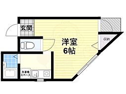プルミエール 3階1Kの間取り