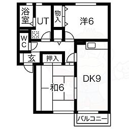 ファミールイケダ 1階2DKの間取り