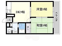 グローリーマンション 2DKの間取図画像