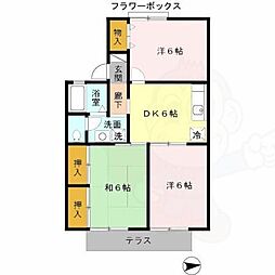 桑の実ハッピィハウス 1階3DKの間取り