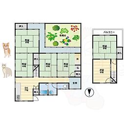 JR和歌山線 五条駅 徒歩25分の賃貸一戸建て 1階6DKの間取り