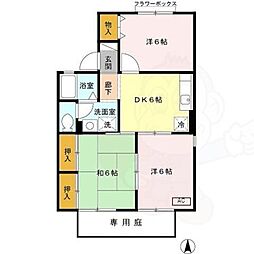 ヴィラージュA 1階3DKの間取り