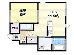 近鉄南大阪線 高田市駅 徒歩7分の賃貸アパート 1階1LDKの間取り