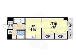 香芝木材弐番館 3階1DKの間取り