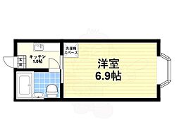 シティライフ高田 2階1Kの間取り