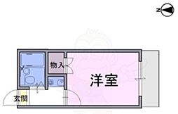 桜井第7マンション 2階1Kの間取り