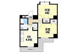 イスズベル大和高田 3階2DKの間取り