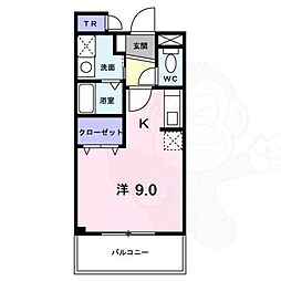 カーサボニート 2階ワンルームの間取り