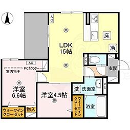 吉勇 1階2LDKの間取り
