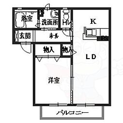 近鉄大阪線 榛原駅 徒歩4分の賃貸アパート 1階1LDKの間取り