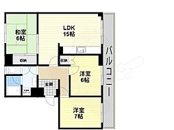 アネックス三和 2階3LDKの間取り