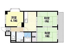 メゾン東中 3DKの間取図画像