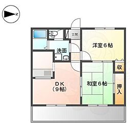 サンクレスト 2DKの間取図画像