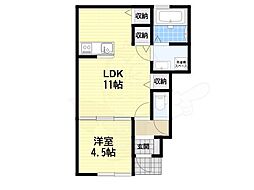 プチメゾン有井 1LDKの間取図画像