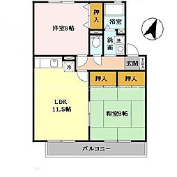 メゾンボヌール 2LDKの間取図画像