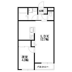 メゾンアイリス 1LDKの間取図画像
