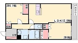 ヴァンブラン 2LDKの間取図画像