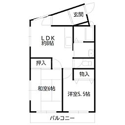 ドール東加古川 2LDKの間取図画像