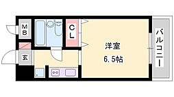 ジュネス北在家1 ワンルームの間取図画像