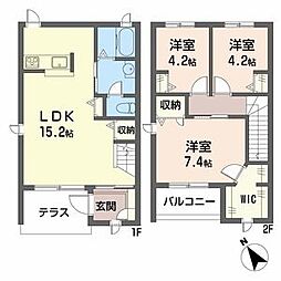 ガーデンコート高畑B 3LDKの間取図画像