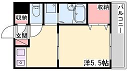アルファポレール 1Kの間取図画像