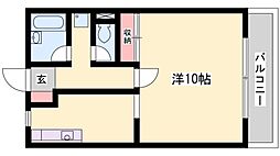 ハイツカリエンテ 1Kの間取図画像