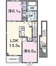 アルドーレ 2LDKの間取図画像