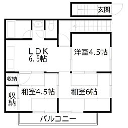 パールハイツ新野辺 3DKの間取図画像