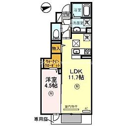 サニーDハウス芝町 1LDKの間取図画像
