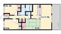 リベール加古川プラザ弐番館 3LDKの間取図画像