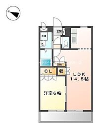 ファームヴィレッジやしろ1 1LDKの間取図画像