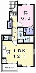 トレノ・イリーデ1 1LDKの間取図画像
