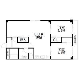 サニーハウス土山東棟 2LDKの間取図画像