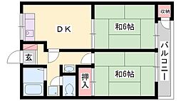 ファミーユ友沢弐番館 2DKの間取図画像