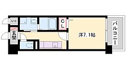 コージーコート 1Kの間取図画像