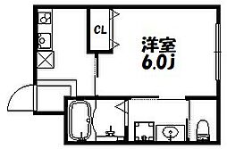 SUN MARE 三木本町 2階1Kの間取り
