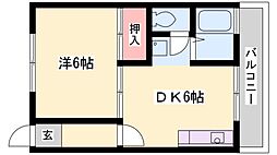 LANBO101 1DKの間取図画像