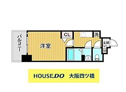 ファステート難波WESTパーク 1Kの間取図画像