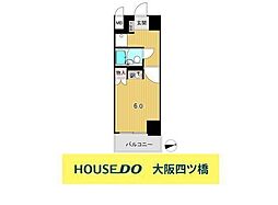 藤和シティスクエアあべの橋 ワンルームの間取図画像