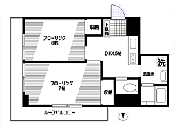 ティーケー青葉台 2DKの間取図画像
