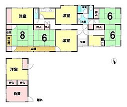 船所　中古戸建　平屋6DK 6DKの間取り