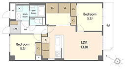 ニュー池田町ハイツ 2SLDKの間取図画像