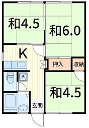 鈴木園ハイツ 3Kの間取図画像