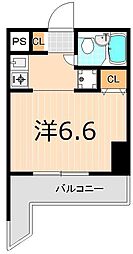 コスモ亀有5 1Kの間取図画像