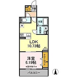 アルトテラ 1LDKの間取図画像