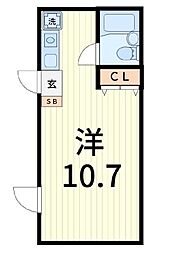 コスモアイズ1 ワンルームの間取図画像