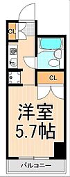 コスモ亀有5 1Kの間取図画像