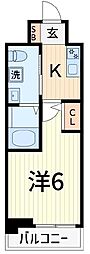 RJRリクロス高砂 1Kの間取図画像